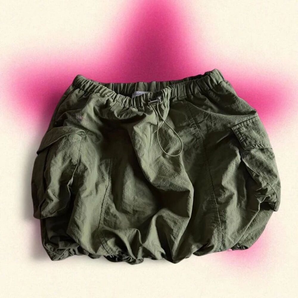 Y2K Honey Sparkle green bubble mini skirt